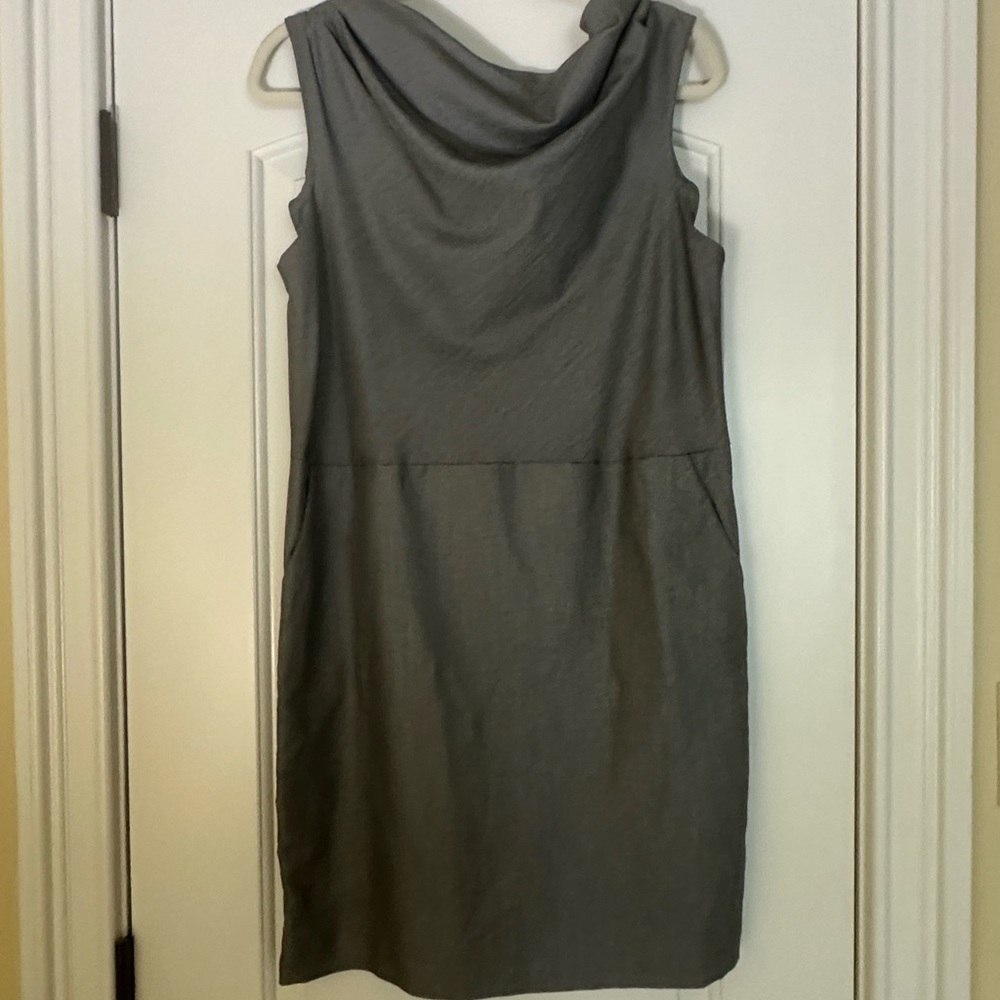 GAP Gray Sheath Midi Dress with Cowl Neck